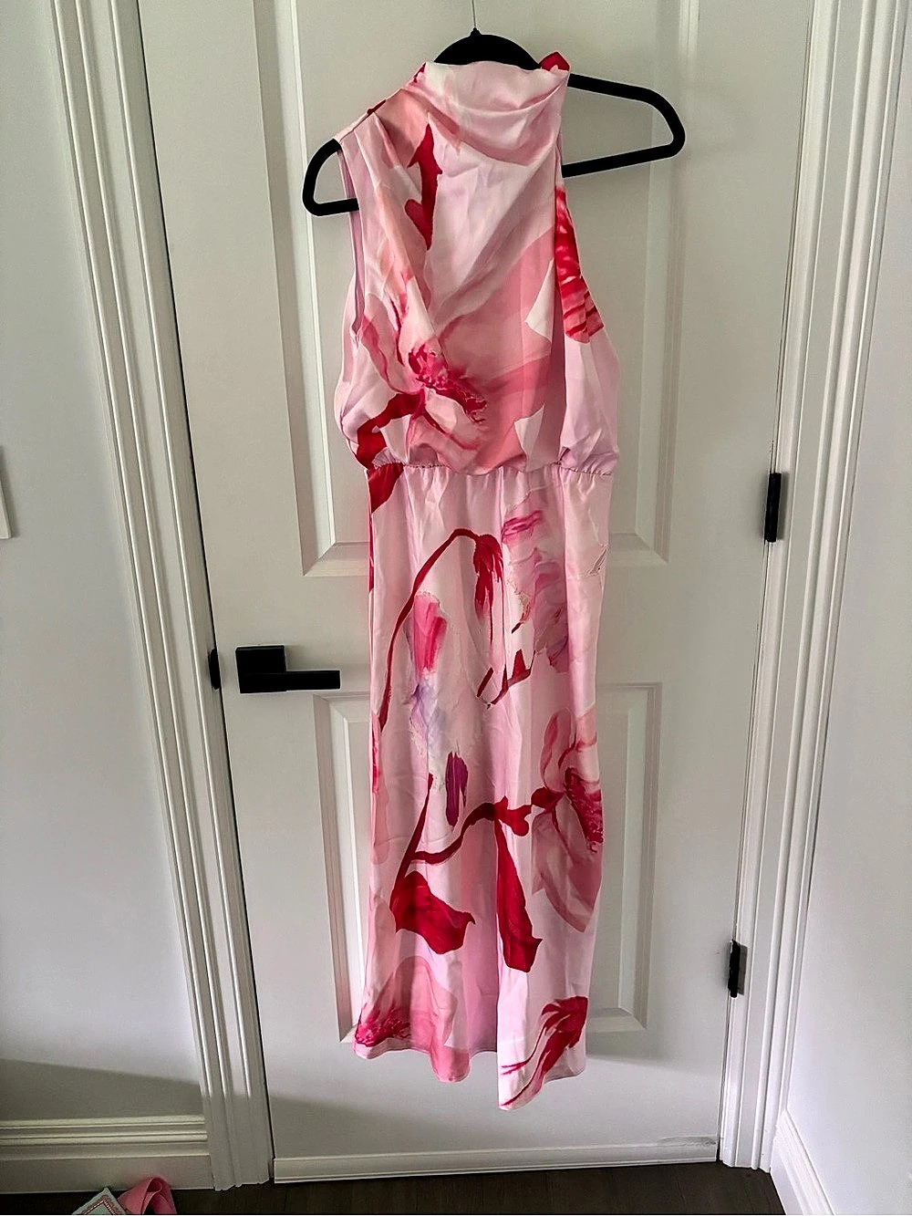 Petal & Pup Anabelle Halter Neck Midi Dress Pink & Red
